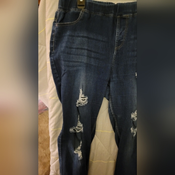 JVINI Fashion 1XL Elastic Waist Jeans Denim - Picture 3 of 8